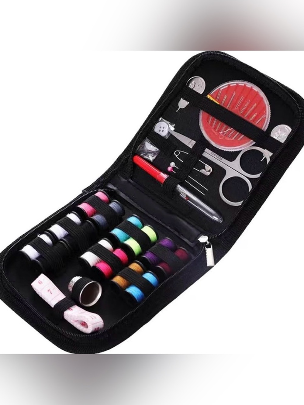 New Colorful Sewing Kit with Black Zippered Case
